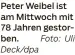  ?? Foto: Deck/dpa Uli ?? Peter Weibel ist am Mittwoch mit 78 Jahren gestorben.