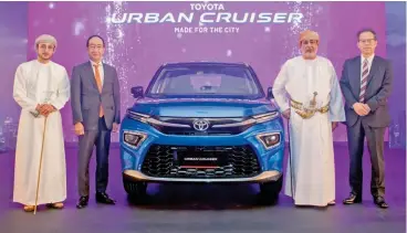  ?? ?? Sayyid Ahmed Hilal al Busaidi, H E Jota Yamamoto, Abdullah Mohamed Bahwan and Masaru Shimada with the all-new Urban Cruiser