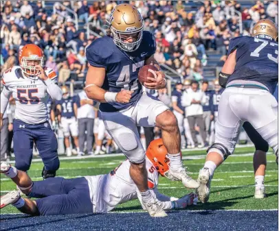  ?? Photo courtesy of Carl Schmuland/bethel University athletics ?? Sutter Union High product Bryce Kunkle led Bethel in rushing through seven games this season. He was named all-conference this week.