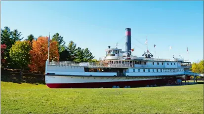  ?? SHELBURNE MUSEUM ARCHIVES ?? Steamship Ticonderog­a traveled from Shelburne Bay on Lake Champlain to Shelburne Museum over the winter of 1954-1955.