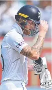  ?? ?? England captain Ben Stokes departs after being run out.