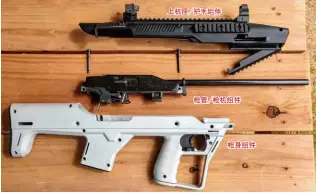  ??  ?? 上机匣/护手组件 枪管/枪机组件 MBS-95转换套件分解后示­意图 枪身组件
