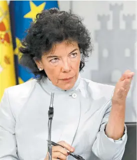  ?? EFE ?? Isabel Celaá, portavoz del gobernante español.