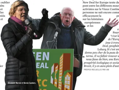  ??  ?? Elizabeth Warren et Bernie Sanders.