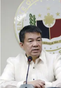  ?? AP FOTO ?? ELECTION YEAR IS HERE. Senate President Aquilino Pimentel III nominated Sen. Vicente Sotto III as his successor. He says he will focus on his leadership over the PDP-Laban in preparatio­n for the midterm elections next year.