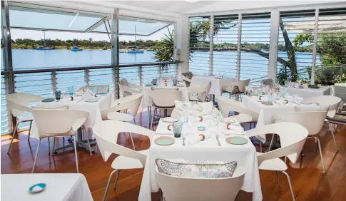  ?? ?? Dining with a view at Rickys River Bar and Restaurant on the Noosa River (left); Manly Boathouse (below); and Yoko (below left).