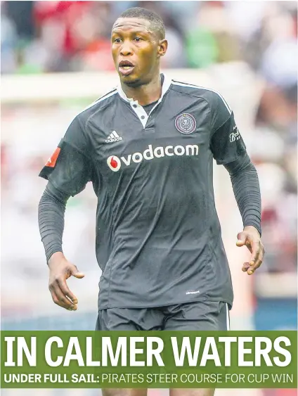  ?? Picture: Gallo Images ?? RARING TO GO. Orlando Pirates’ Ayanda Gcaba hopes the Buccaneers can maintain their Nedbank Cup form when they host Baroka in a league match at Orlando Stadium tonight.