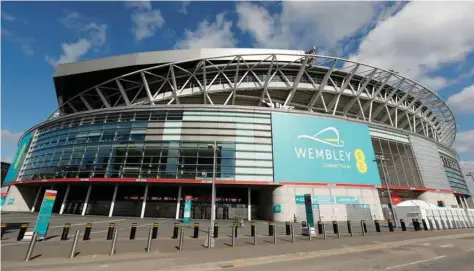  ?? — Reuters ?? General view outside Wembley stadium where it is due to host the Euro 2020 Final in July.