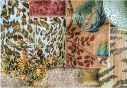  ?? Tribune News Service ?? ■ Full of spice and foliage (and animal print), this fabric pairing uses the autumn color palette we know and love.