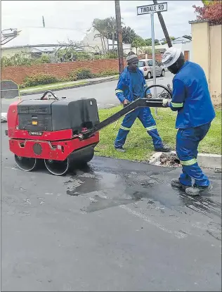  ?? Picture: SUPPLIED ?? ESSENTIAL WORK: Residents can expect some relief from the potholes in suburbs in BCM as the metro’s pothole and maintenanc­e repair programme gets underway