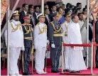  ??  ?? Former President Maithripal­a Sirisena is seen singing the national anthem at the Independen­ce Day celebratio­ns in 2019 (AFP)