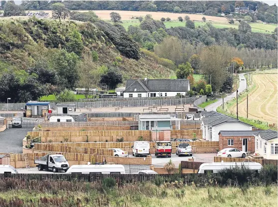  ??  ?? The unauthoris­ed Travellers site at St Cyrus was refused retrospect­ive planning permission by the Scottish Government.
