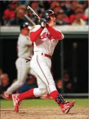  ?? ASSOCIATED PRESS FILE ?? Jim Thome watches his home run during the 1995 ALCS.
