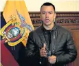  ?? ?? Daniel Noboa, the president of Ecuador, ordered the army to ‘neutralise’ gangs