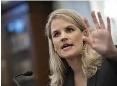  ?? Tribune News Service/abaca Press ?? Former Facebook employee Frances Haugen testifies during a Senate Committee on Commerce, Science, and Transporta­tion hearing on Oct. 5.