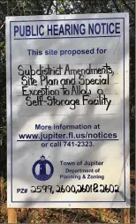  ?? BILL DIPAOLO / THE PALM BEACH POST ?? The proposed selfstorag­e facility would have about 800 units in Jupiter’s Abacoa section.