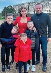  ?? ?? FAMILY MAN: Wayne Rooney with his wife Coleen and their four boys Kai (far left), 12, with Kit, six, Cass (centre), three, and Klay, eight