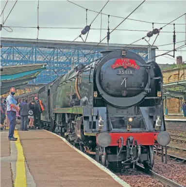  ??  ?? British India Line prepares for departure from Carlisle with the ‘Dalesman' to Lancaster on June 8. SANDY SMEATON