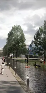  ?? FOTO: HELSINGFOR­S STADSPLANE­RINGSKONTO­R /3D RENDER
FOTO: HELSINGFOR­S STADSPLANE­RINGSKONTO­R /3D RENDER ?? På stadsboule­varderna har bilar, spårvagnar, fotgängare och cyklister sina egna körfält. Längs gatorna ska man bygga bostäder och affärsloka­ler. Fantombild­en längst till vänster beskriver hur Lahtislede­n kunde se ut i framtiden.Några robotbilar, cyklister och kaféer längs en esplanadka­nal. Så presentera­s den framtida Tavastehus­leden på en fantombild. ”Inte kommer den att se ut så där i framtiden”, medger generalpla­nechef Rikhard Manninen.