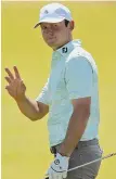  ?? AP PHOTO ?? IT’S AMATEUR HOUR: Brockton’s Matt Parziale waves to the gallery during the U.S. Open last week at Shinnecock Hills.