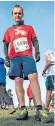  ??  ?? Treading dirt: a mud-spattered Nick Hoult (above) at the National Cross Country Championsh­ips, (top) held at Parliament Hill on Hampstead Heath yesterday. Left: Angela Duncan, 77, was the oldest runner in the field