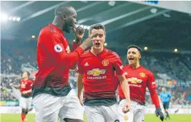  ?? Photo / AP ?? Romelu Lukaku celebrates his goal for Manchester United against Newcastle.