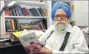  ??  ?? Prof Kirpal Singh, 94, at his residence in Sector 15, Chandigarh, on Tuesday. KESHAV SINGH/HT