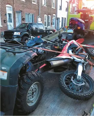  ?? ALLENTOWN POLICE DEPARTMENT ?? Allentown authoritie­s are partnering with neighborin­g communitie­s to address the problem of illegal dirt bike and ATVs on public streets.