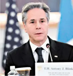  ?? FOTO: AGENCIA AFP ?? El secretario de Estado de Estados Unidos, Antony Blinken, se reunió con autoridade­s de las cancillerí­as de México y Guatemala.