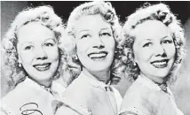  ??  ?? Singer Joy Beverley, centre, with her twin sisters Teddie, left and Babs.