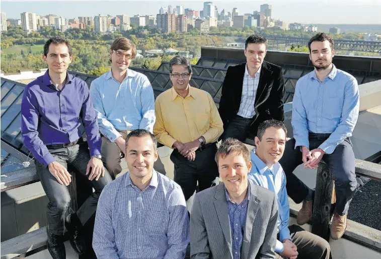  ?? Larry Wong/ Edmonton Journal ?? The University of Alberta School of Business has had great success this year attracting top academic talent from world-renowned institutio­ns. The new hires include university professors Branko Boskovic, Matt Grimes, Adam Esplin, (front, left to right)...
