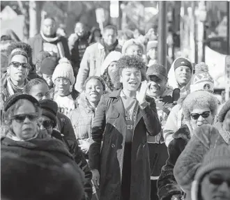  ?? JOSHUA MCKERROW/BALTIMORE SUN MEDIA PHOTOS ?? People march to a rally in Annapolis for court-ordered funding of historical­ly black colleges and universiti­es.