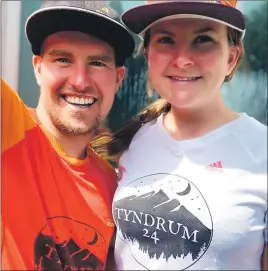  ??  ?? Max and Stacy Holle have organised the virtual Tyndrum24 to raise money for research into liver cancer, in memory of their friend Mark, who died from the disease last month.