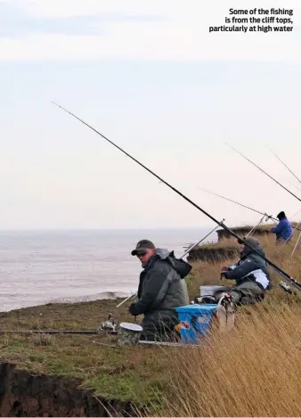  ??  ?? Some of the fishing is from the cliff tops, particular­ly at high water