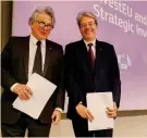  ?? REUTERS ?? Investimen­ti strategici. Thierry Breton e Paolo Gentiloni presentano fondo da 15 miliardi (150 con l’effetto leva)