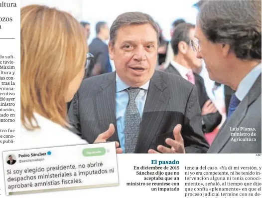  ?? ABC ?? Luis Planas, ministro de Agricultur­a