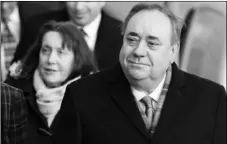  ?? ANDREW MILLIGAN/PA VIA AP ?? Former Scottish first minister Alex Salmond arrives at the High Court for the first day of his trial, in Edinburgh, Scotland, on March 9.
