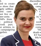  ??  ?? Murdered MP Jo Cox