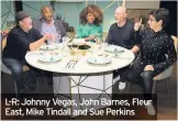  ??  ?? L-R: Johnny Vegas, John Barnes, Fleur East, Mike Tindall and Sue Perkins