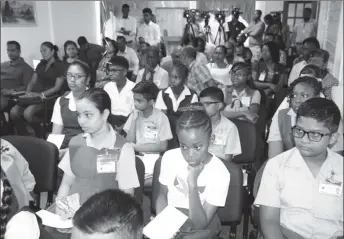  ??  ?? Some of the children at the ANSA McAl presentati­on (Ministry of Education photo)