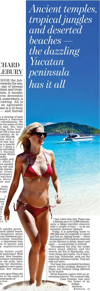  ??  ?? White sands: The Yucatan coast, where Gwyneth Paltrow (inset) has holidayed