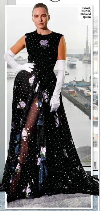  ?? ?? Gown, €4,230, Richard Quinn