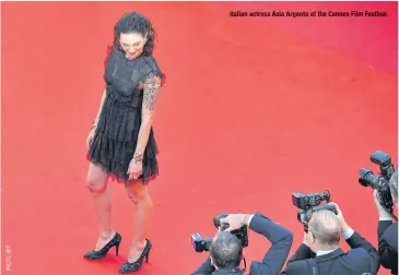  ??  ?? Italian actress Asia Argento at the Cannes Film Festival.