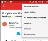  ??  ?? Die Gmail-App stuft Nachrichte­n automatisc­h als wichtig ein. Das können Sie aber ändern.