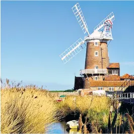  ??  ?? Many of the rooms at Cley Windmill have superb views over the saltmarshe­s