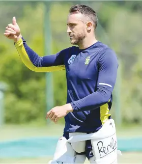  ?? Picture: Backpagepi­x ?? HAPPY CAMPER. Proteas captain Faf du Plessis has given the Basin Reserve pitch the thumbs-up ahead of the second Test against New Zealand.