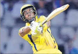  ?? PTI ?? Dwayne Bravo scored a 30ball 68 to set up Chennai Super Kings’ victory on return from ban.