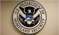  ?? (Hyungwon Kang/Reuters) ?? THE US Department of Homeland Security emblem is pictured at the National Cybersecur­ity & Communicat­ions Integratio­n Center in Arlington, Virginia.