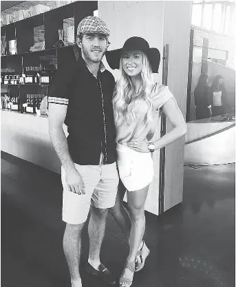  ??  ?? The Ottawa Senators’ Mike Hoffman and his fiancée, Monika Caryk, have hired a lawyer to launch a third-party investigat­ion into who has been harassing the wife of team captain Erik Karlsson through online posts.