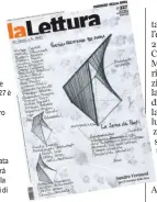  ??  ?? La copertina de «la Lettura» 327 è un’opera dello scrittore Sandro Veronesi (di formazione architetto): lo schizzo di una scultura dedicata ai poeti che sarà inaugurata nella collezione Gori di Santomato di Pistoia il 21 marzo